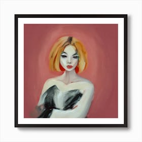 Girl With Orange Hair 1 Art Print