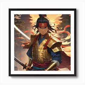 Ahom warrior as a Samurai Art Print
