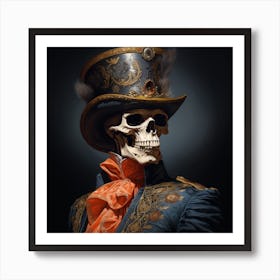 Skeleton In Top Hat 1 Art Print