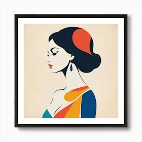 Woman In A Colorful Dress Art Print