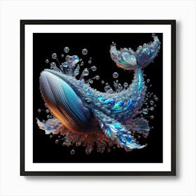 Whale With Bubbles 2 Art Print