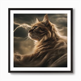 Lightning Cat 3 Art Print