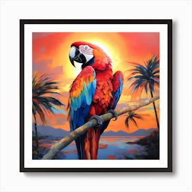 Parrot At Sunset 7 Art Print