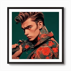 Hunzinator James Dean With Tattoos Art Print