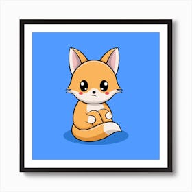 Cute Anxious Fox Art Print