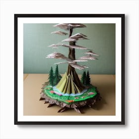 One Tree On The Top Of The Mountain Towering 3 Art Print