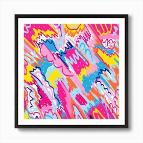 Pink Lilly Abstract Art Art Print