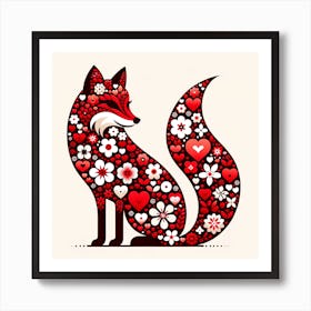 Valentine'S Day Fox Art Print