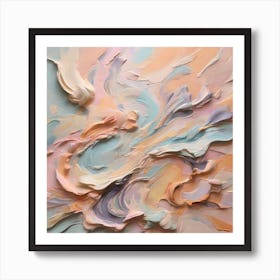 Abstract painting in soft pastel tones, optimistic painting Art Print