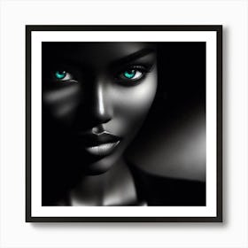 Beautiful Black Woman With Blue Eyes Art Print