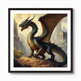 Dragon In The City Art Print