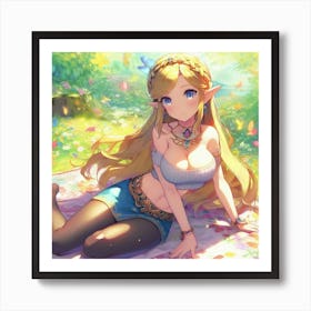 Zelda Picnic Art Print