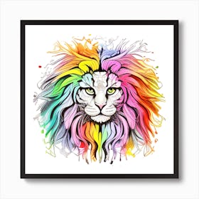 Rainbow Lion Art Print