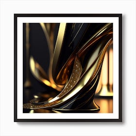 Gold And Black Design Art Print