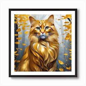 Autumn Cat Art Print