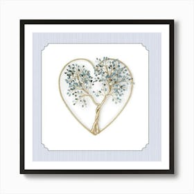 Beautiful Tree In The Middle Of The Heart Art Print