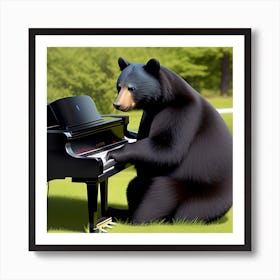 Bear Playing Piano 1 Art Print