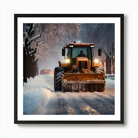 Snow Plowing In The Winter Poster