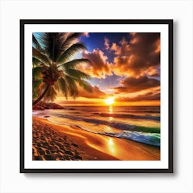 Sunset On The Beach 295 Art Print