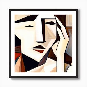 Abstract  - Thinking woman Art Print