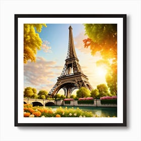 Eiffel Garden1 Art Print