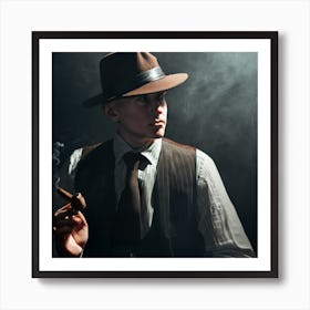 Man Smoking A Cigar Póster