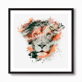 Lion Painting Blots Animal Art Print