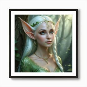 Elf Human Fantasy Face Magical Character Enchantment Mythical Folklore Pointed Ears Enigma (7) Art Print