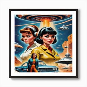 Aliens In Space Art Print