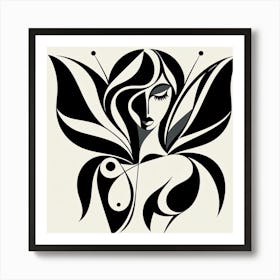 Abstract Female with Butterfly Wings Art Print