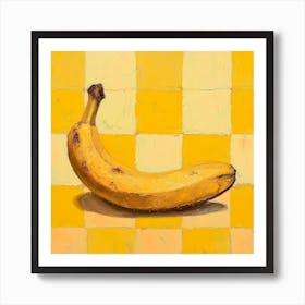 Banana Yellow Checkerboard 3 Art Print