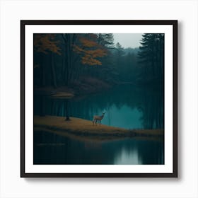 Deer In The Forest Art Print