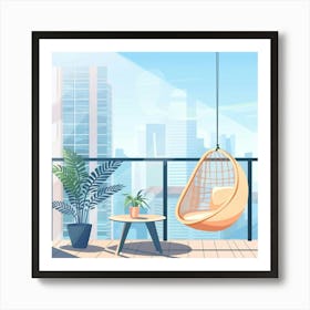 Balcony With Swing Chair 2 Art Print