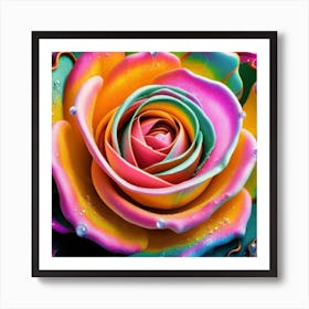 Abstract painting of a magical organic rose 3 Art Print