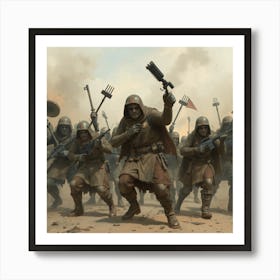 Group Of Soldiers With Guns Art Print