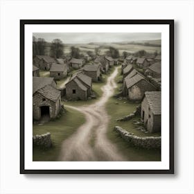 Village In The Mist Art Print