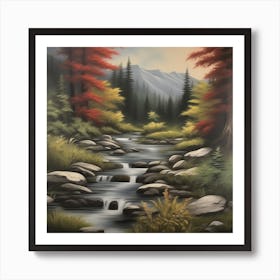 Stream In The Mountains Art Print