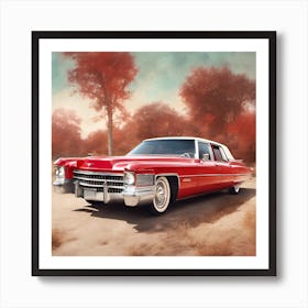 Red Cadillac Art Print