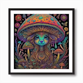 Psychedelic Mushroom 1 Art Print