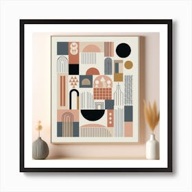 Scandinavian style, Abstract, geometric shapes 6 Art Print