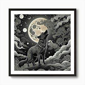 Howling Wolf Art Print