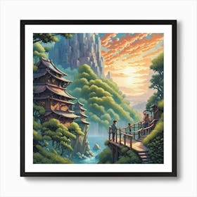 Japanese Village Art Print