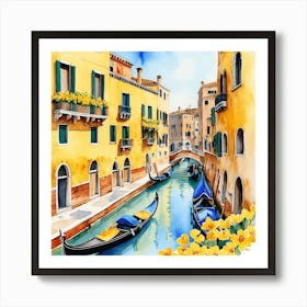 Venice Watercolor Painting Art Print