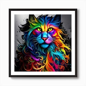 Purple Cat With Blue Eyes 11 Art Print