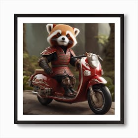 Red Panda On A Scooter2 Art Print