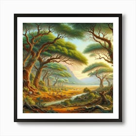 African Landscape Art Print