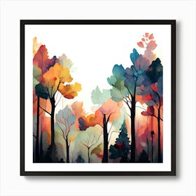 Watercolor Trees Art Print