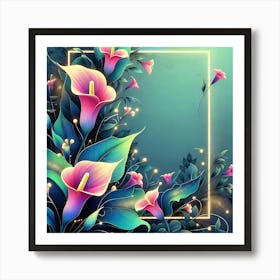 Frame Of Calla Lilies Art Print