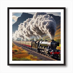 Steam Train In Scotland Art Print