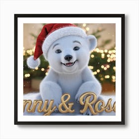 Holiday Cheer with a Festive Teddy Bear Art Print